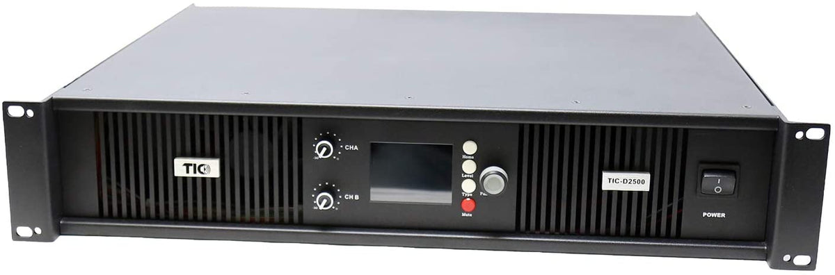 TIC-D2500 2xInputs 2-Zone 4Ω / 8Ω / 70V 2X300W Bridged Power Amplifier