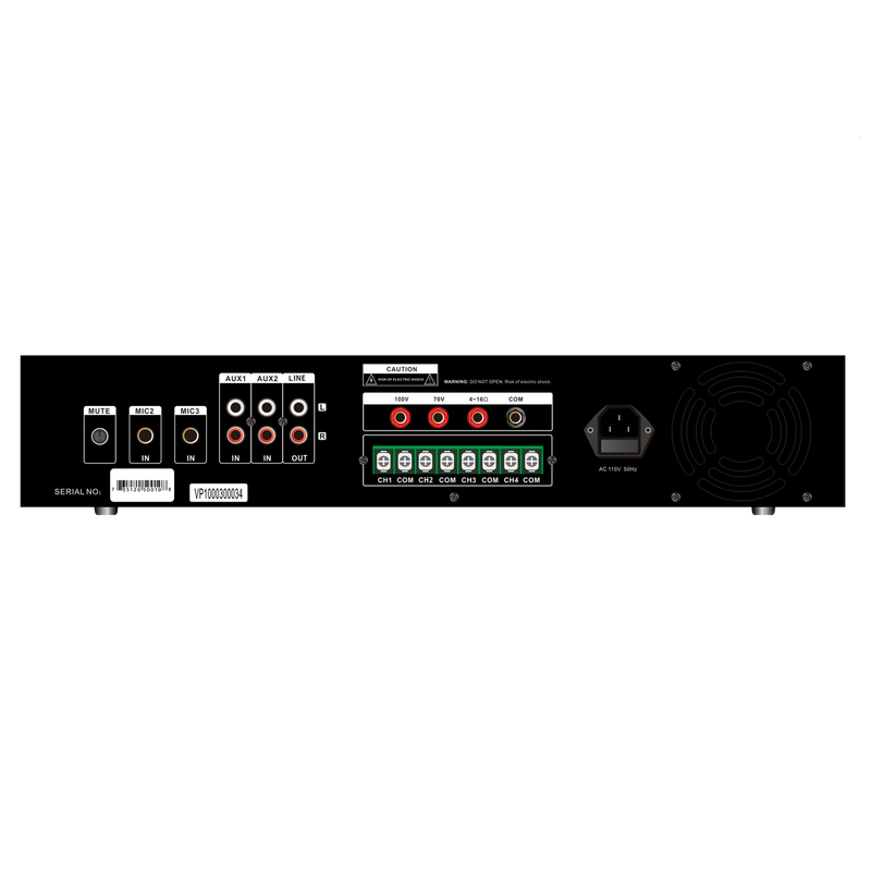 AVP100 - 100W 4-Zone 70v/100v/4-16Ω Commercial Mixer Amplifier – TIC
