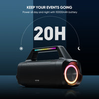 AKONE Portable Outdoor Bluetooth Speaker: 80W Loud Sound Wireless Durable Large Bocina with Lights Powerful Deep Bass Subwoofer TWS Stereo Sound Big Boombox Waterproof for Party Beach Camping Garage
