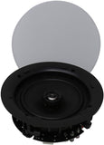 MC8O26 6'' Ceiling Speakers W/Magnetic Grill(Pair) Perfect for Damp and Humid Indoor/Outdoor Placement - Bath, Kitchen, Covered Porches. 6.5 inch 8Ω / 2 Pair (Magnetic Grill)