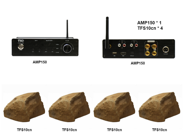 AMP150 Wi-Fi& Bluetooth 5.0 2*100W Amplifier With 4PCS TFS6