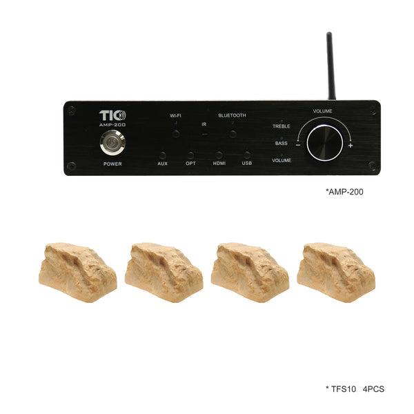 AMP200 Wi-Fi& Bluetooth 5.0 4*100W Multi-Room Amplifier With 4PCS TFS10