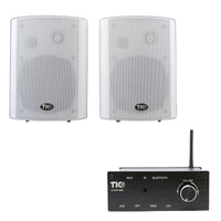 AMP88 Wifi&Bluetooth5.0 2*50w Multi-Room Amplifier With PAT5 - 5" Indoor/Outdoor 2-Way Patio Speakers (pair)