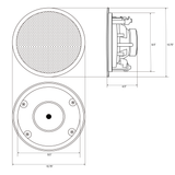 TIC C7V8 Ceiling Speakers 8" 8Ω 70V Water-Resistant / Set of 4 speakers