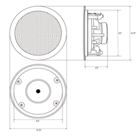 TIC C8O3 8"In-Ceiling/In-Wall Speakers with8ohm& 70v Switch(Pair)