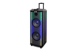 GS205  Professional 2x12"Bluetooth Trolley Speaker w/Disco Led Light