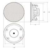 TIC MC7V28 8'' Ceiling Speakers with Magnetic Grill 8Ω 70V switch Water-Resistant / Set of 4 speakers