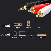 Q304-1.5M 3.5mm Audio jack to 2 Male Rca Cable