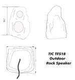 TFS18 8" Premium 3-Way Outdoor Weather-Resistant Rock Speaker