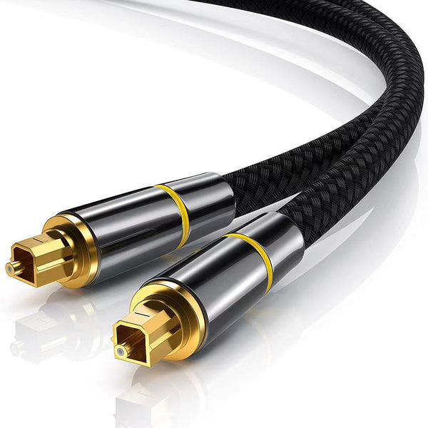 TOSLINK-5FT  Optical Audio Cable, CableCreation Fiber Digital Optical SPDIF Toslink Cable with Metal Connectors for Home Theater, Sound Bar, VD/CD Player, TV & More, Black&Gold